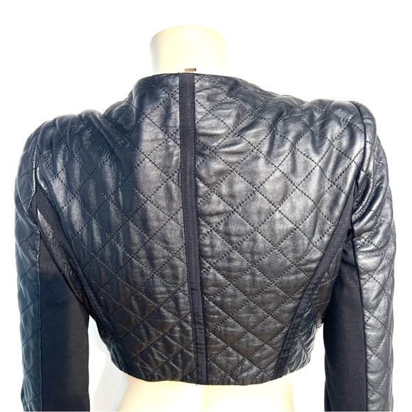 Bebe Black 100% Real  Leather Jacket - Picture 11 of 16